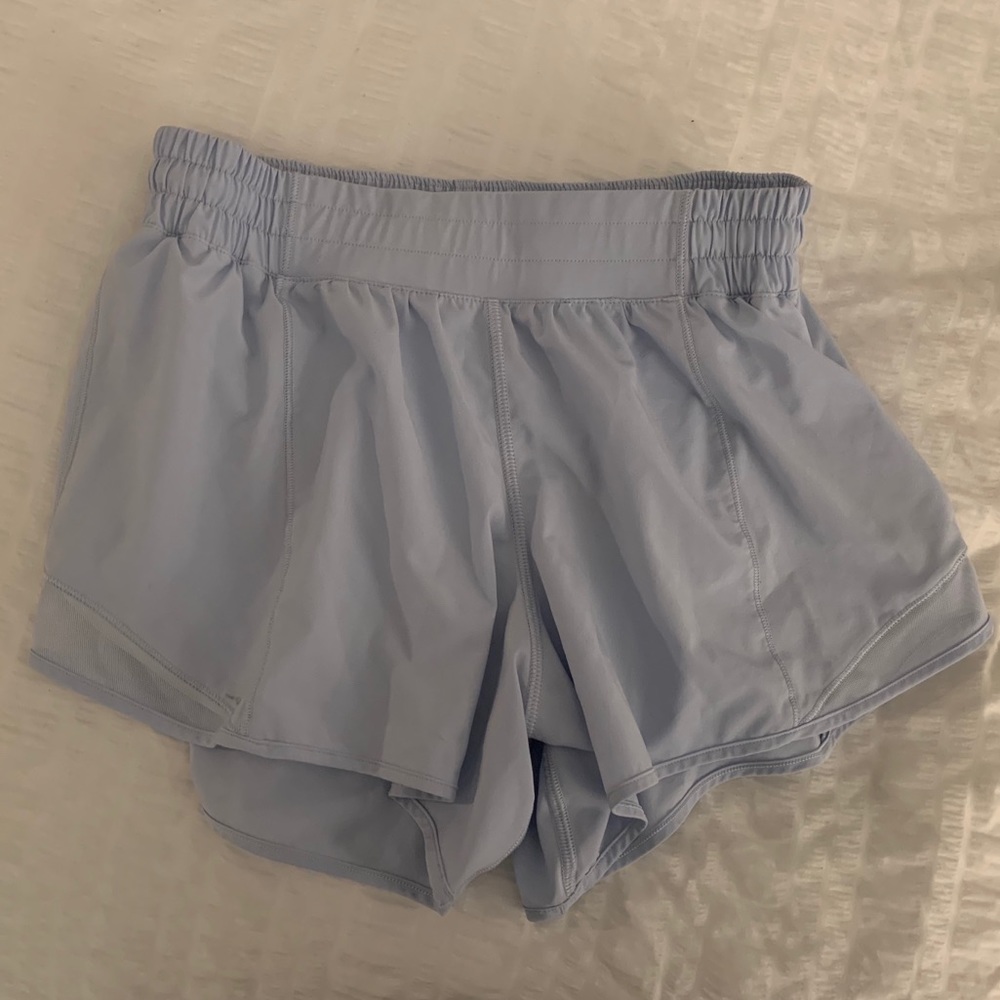 Light Blue LULULEMON hotty hot short 4”
